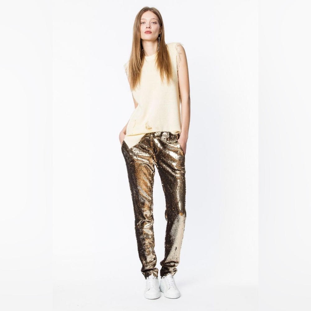 Zadig & Voltaire Prune Sequin Trousers